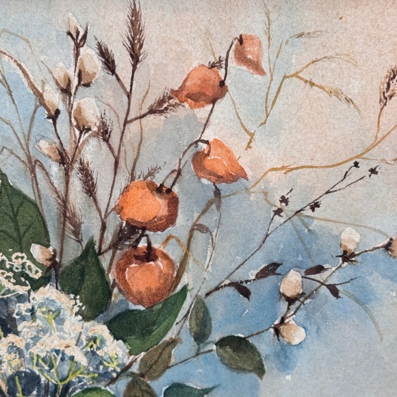 Vintage Framed Original Watercolor Floral Still Life, Signed & Dated 1983 - Picture 3 of 10